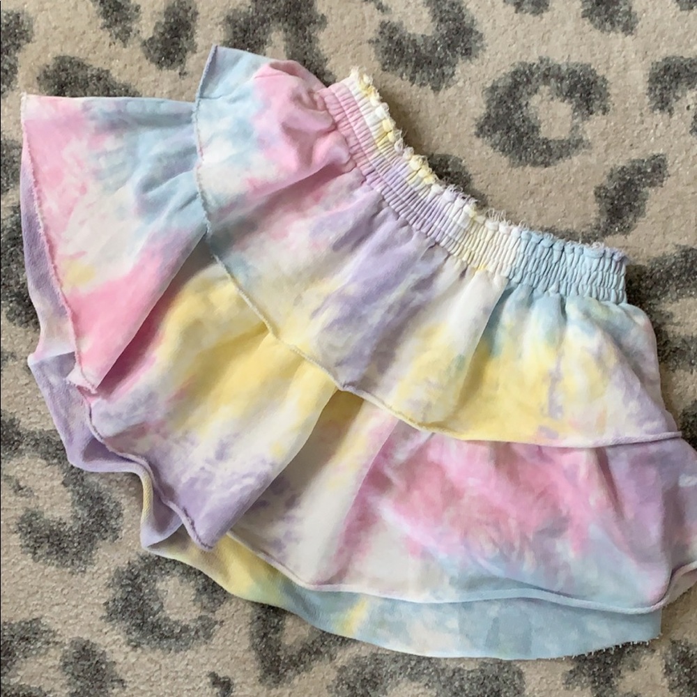 NWT LoveShackFancy TIE-DYE ruffle skirt